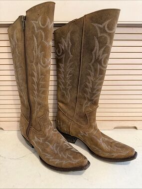 Redneck Riviera Classic Brown Leather Tall Western Boots Size 8.5